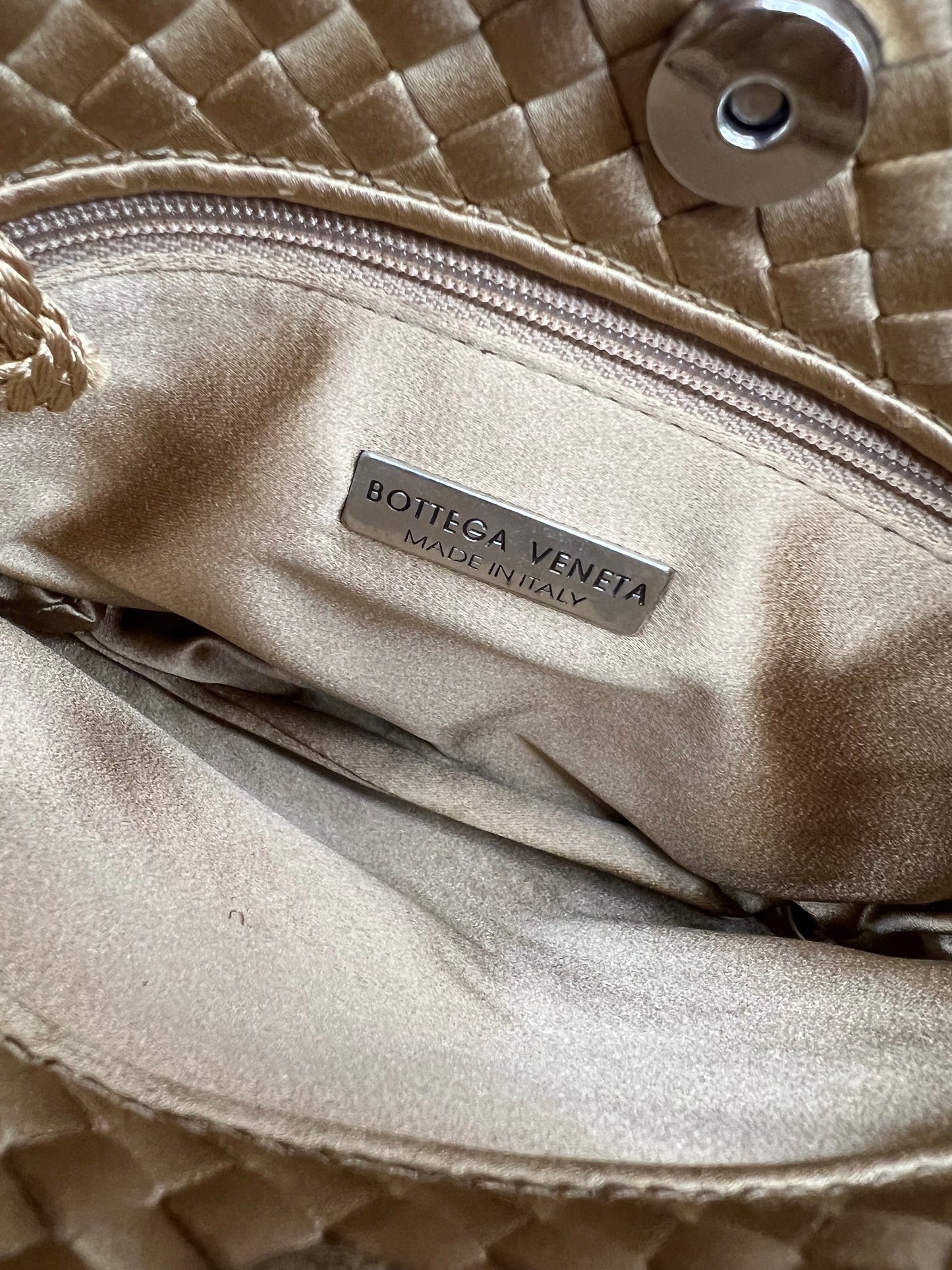 Bottega Veneta Intrecciato Satin Handbag