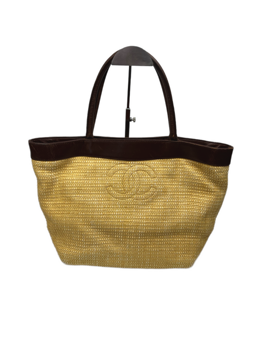 Chanel straw tote bag